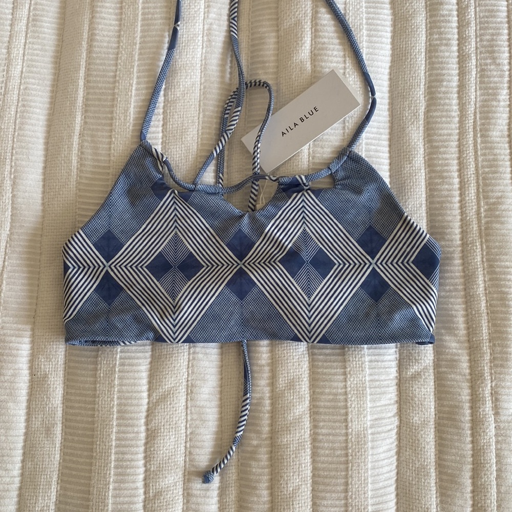 Aila blue halter bikini top